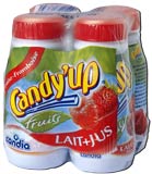 Candy' up lait + jus de fruits candia : par bouteil...