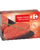 Steak hach boeuf 5% (surgel) Carrefour