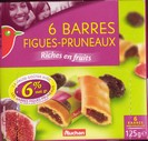 Barres FIgues-Pruneaux AUCHAN pq de 6 barres=125Grs