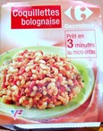 Coquillettes bolognaise Carrefour