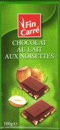 Chocolat au lait aux noisettes FIN CARRE LIDL TAB D...