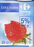 Crme extra lgre 5% CARREFOUR Light brique de 20 ...