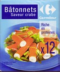 tonnets saveur crabe CARREFOUR pq 200Grs pour 12 ba...