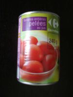 Tomates entires peles au jus carrefour